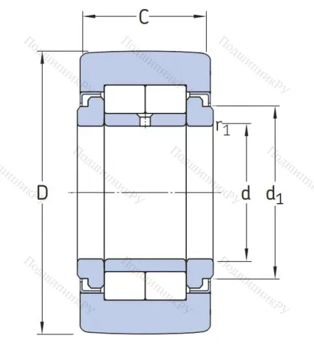 Игольчатый подшипник NUTR 30 A от производителя  SKF