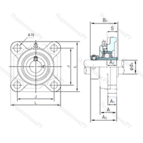 Подшипниковый узел шариковый радиальный UGF 208