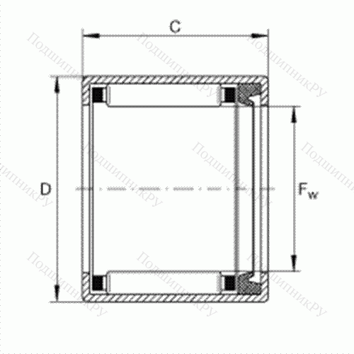 Подшипник роликовый игольчатый с одним наружным штампованным кольцом SCE 89-P